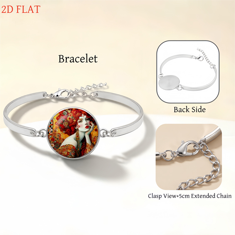 5pcs Art Nouveau Inspired Jewelry Set, Necklace & Earrings